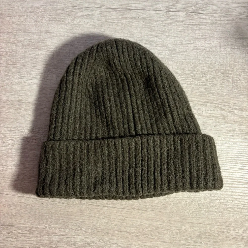 Acne Studios Olive Green Wool Blend Beanie - Picture 3 of 5